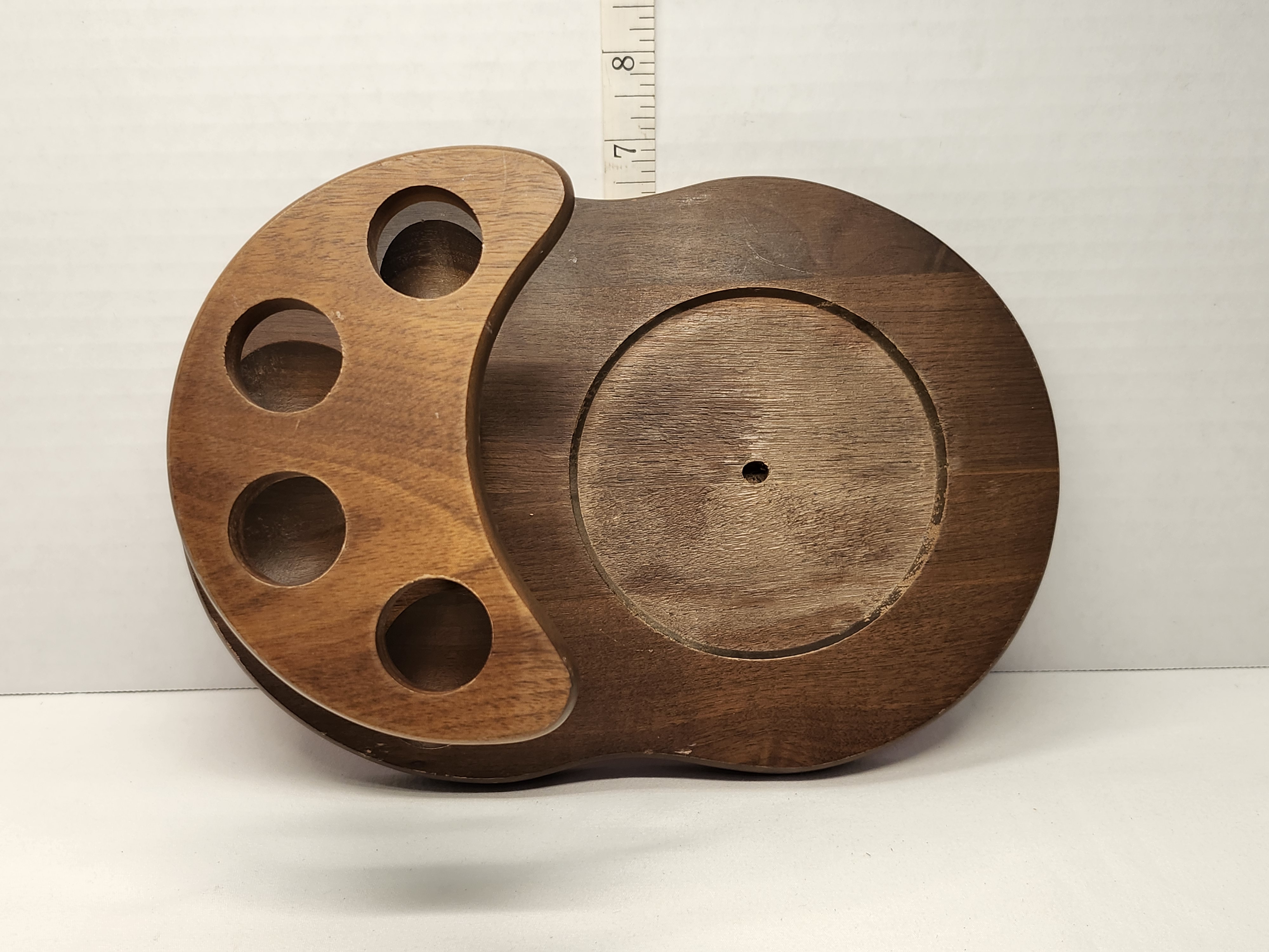 Vintage 1960s Mid-Century Modern Solid Walnut 4-Pipe Display Stand – Image 6