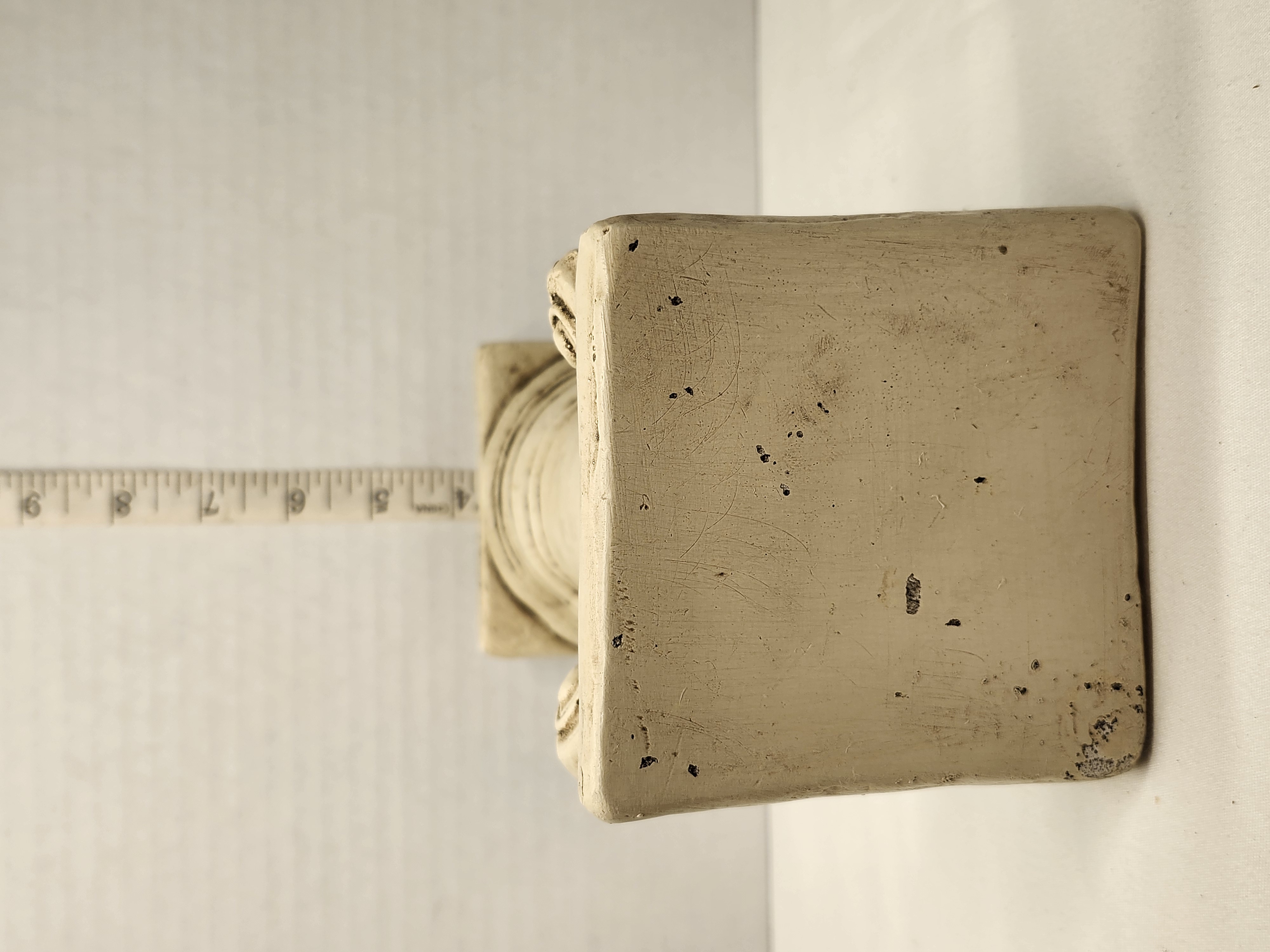 Vintage Greco-Roman Ionic Column Ceramic Pedestal Riser - 8.5" – Image 4