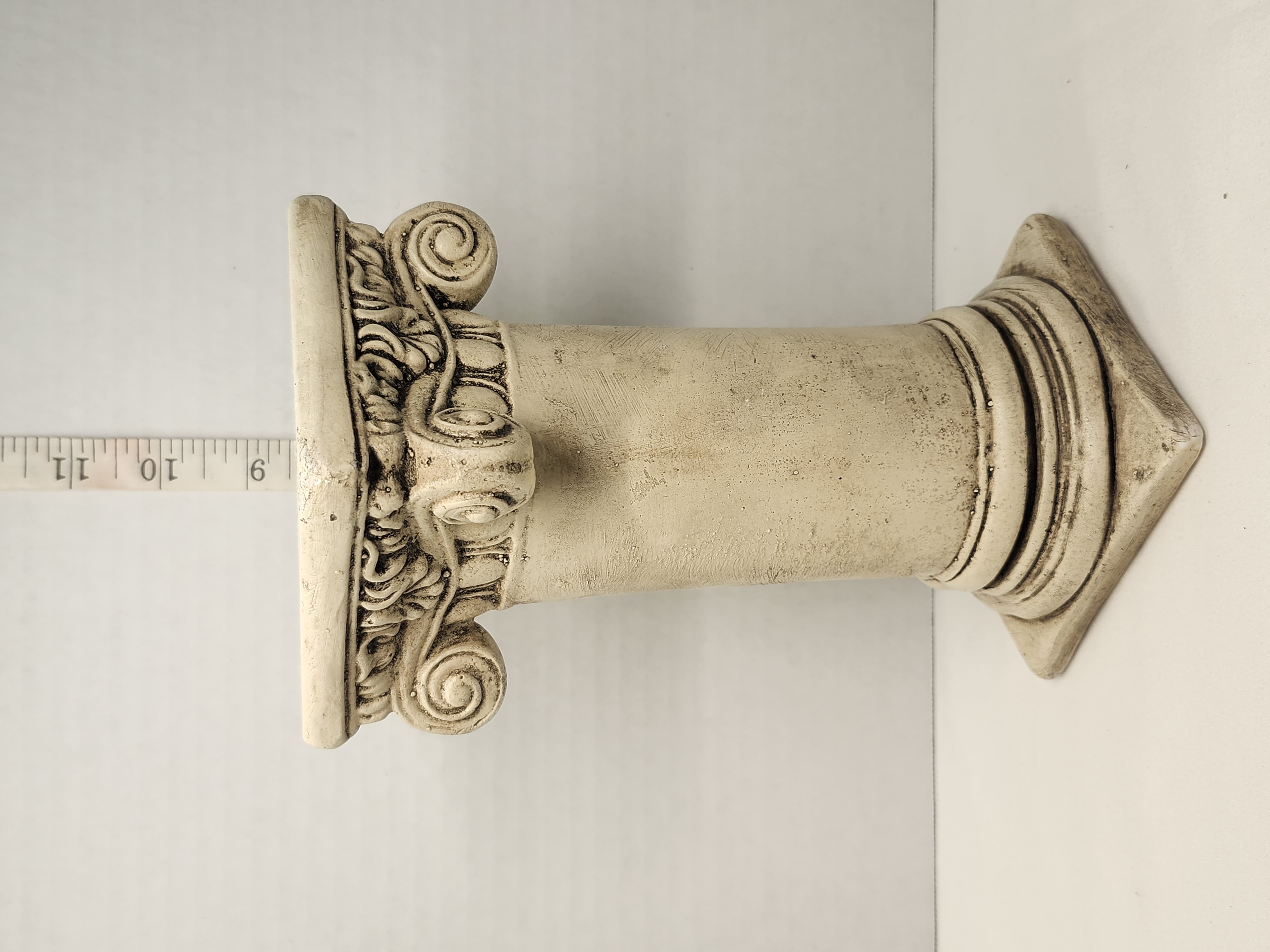Vintage Greco-Roman Ionic Column Ceramic Pedestal Riser - 8.5" – Image 2