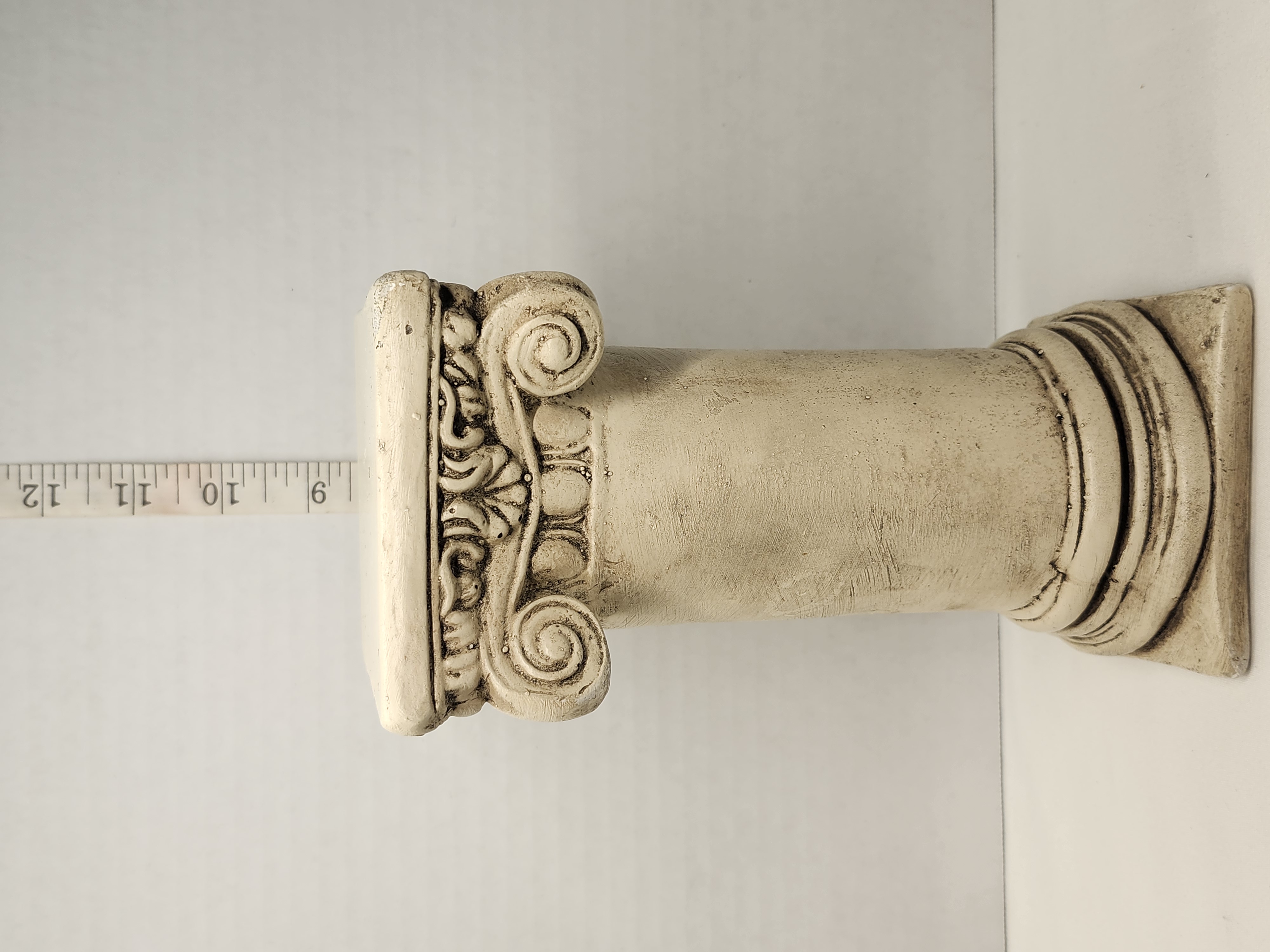Vintage Greco-Roman Ionic Column Ceramic Pedestal Riser - 8.5" – Image 1