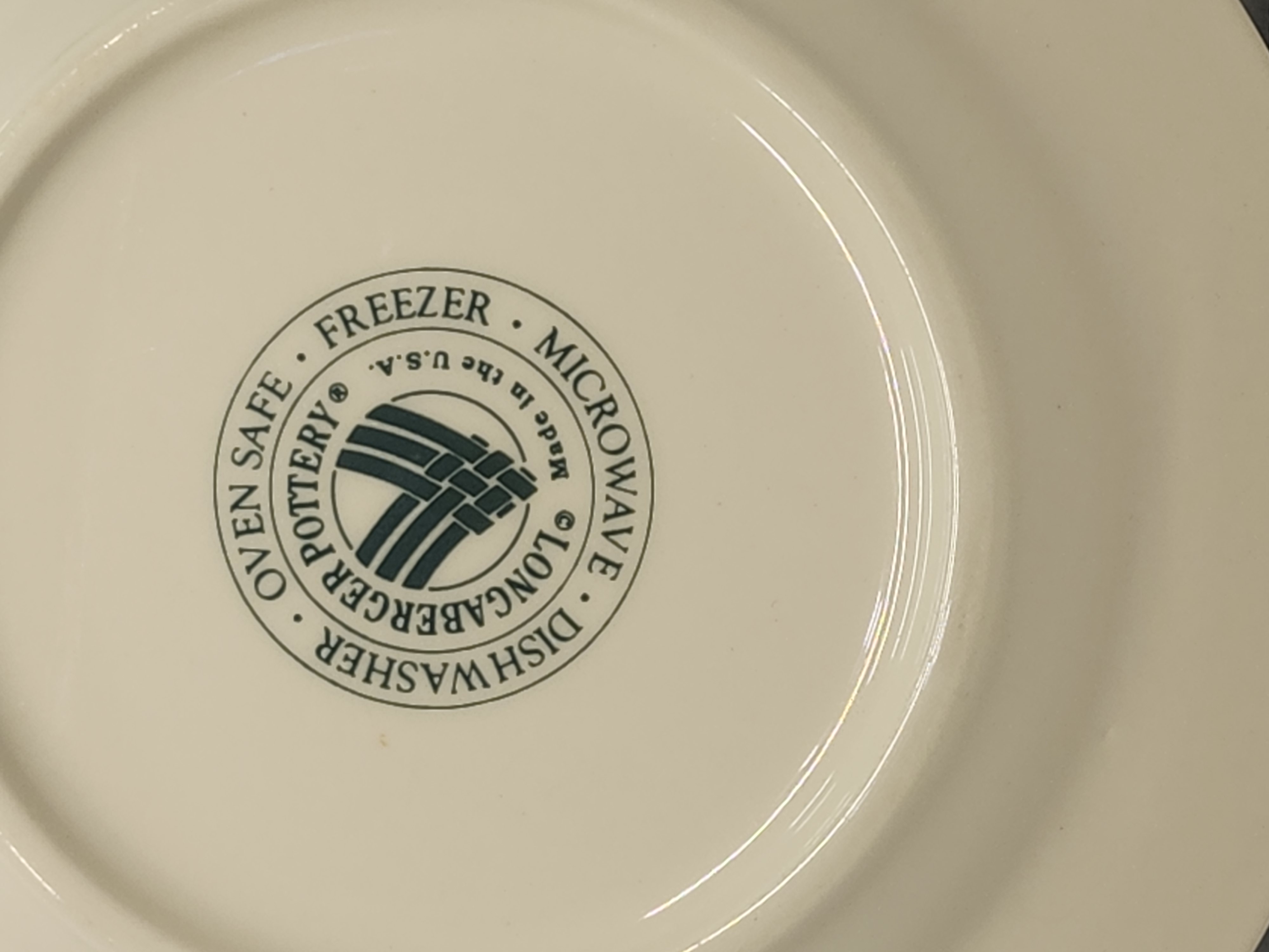 Vintage Longaberger Woven Traditions Heritage Green 10" Dinner Plate - USA – Image 4
