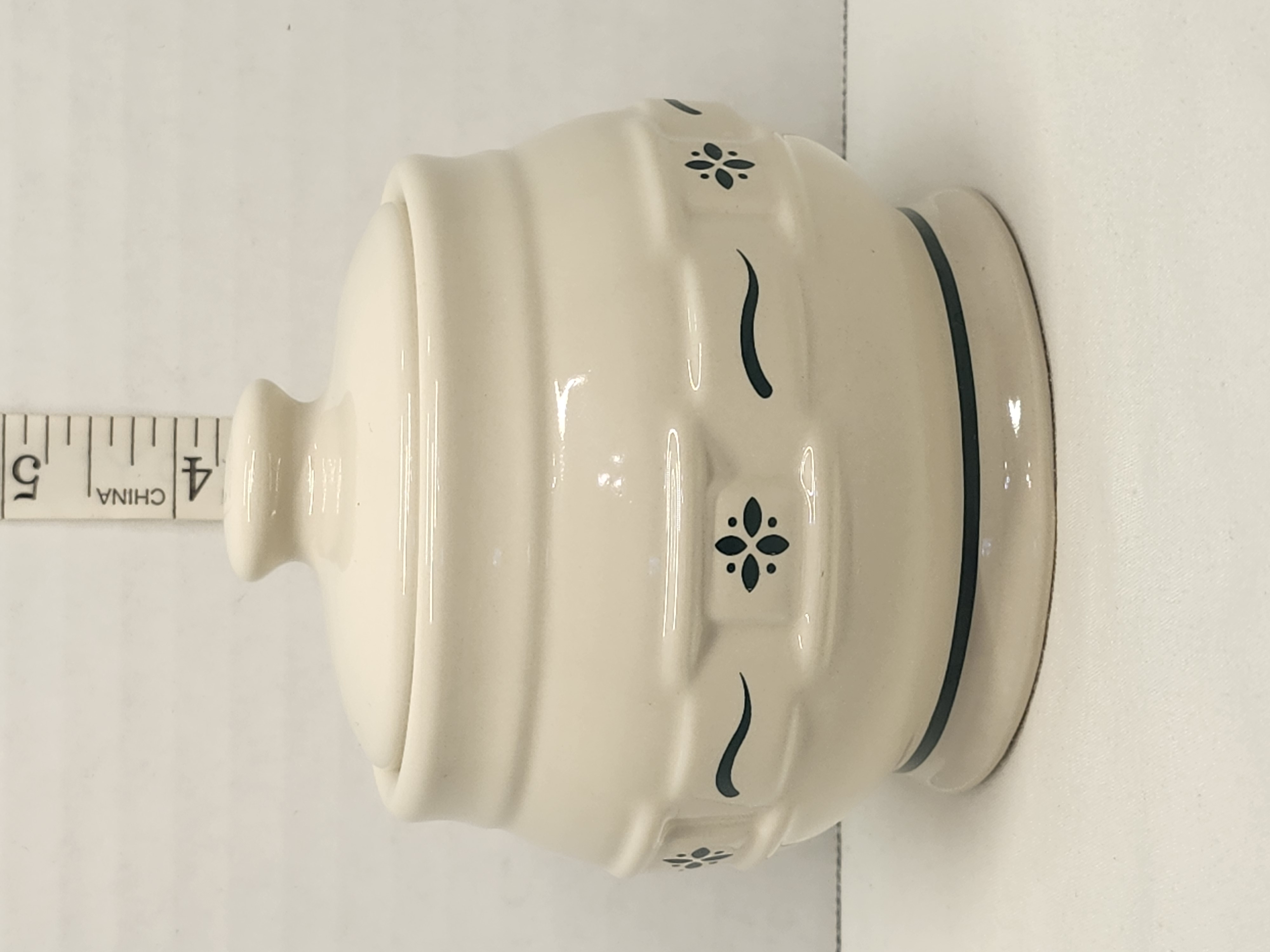 Vintage Longaberger Woven Traditions Heritage Green Sugar Bowl with Lid - USA – Image 1