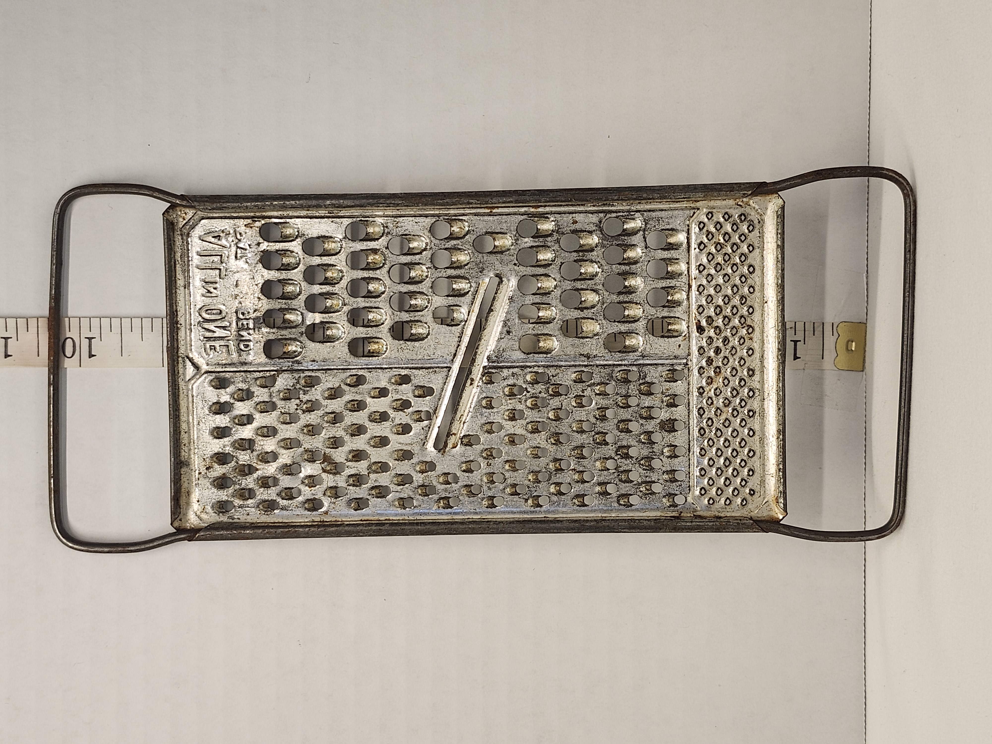 Vintage "All In One" Metal Hand Grater & Slicer - Primitive Farmhouse Decor – Image 2