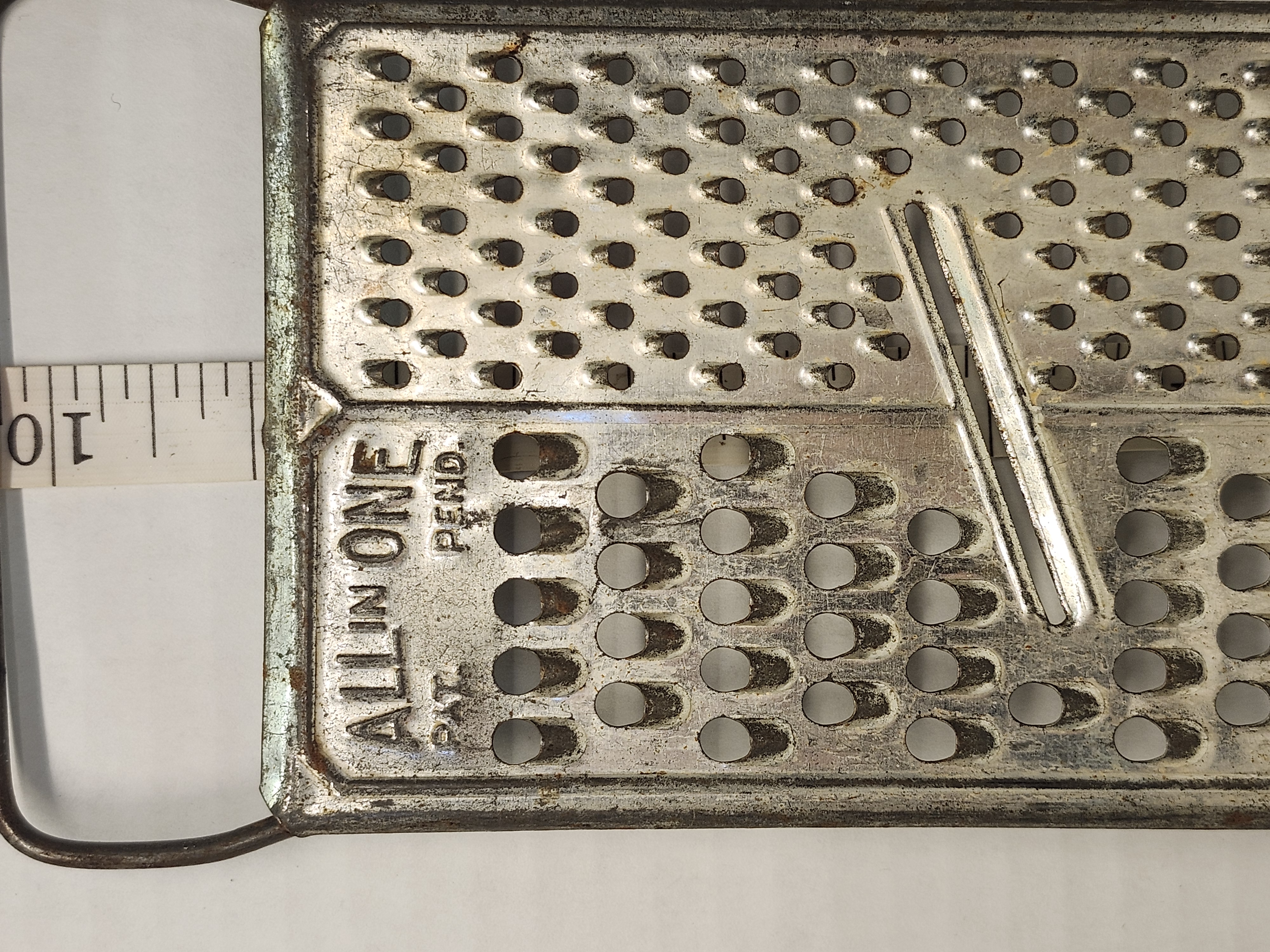 Vintage "All In One" Metal Hand Grater & Slicer - Primitive Farmhouse Decor – Image 3