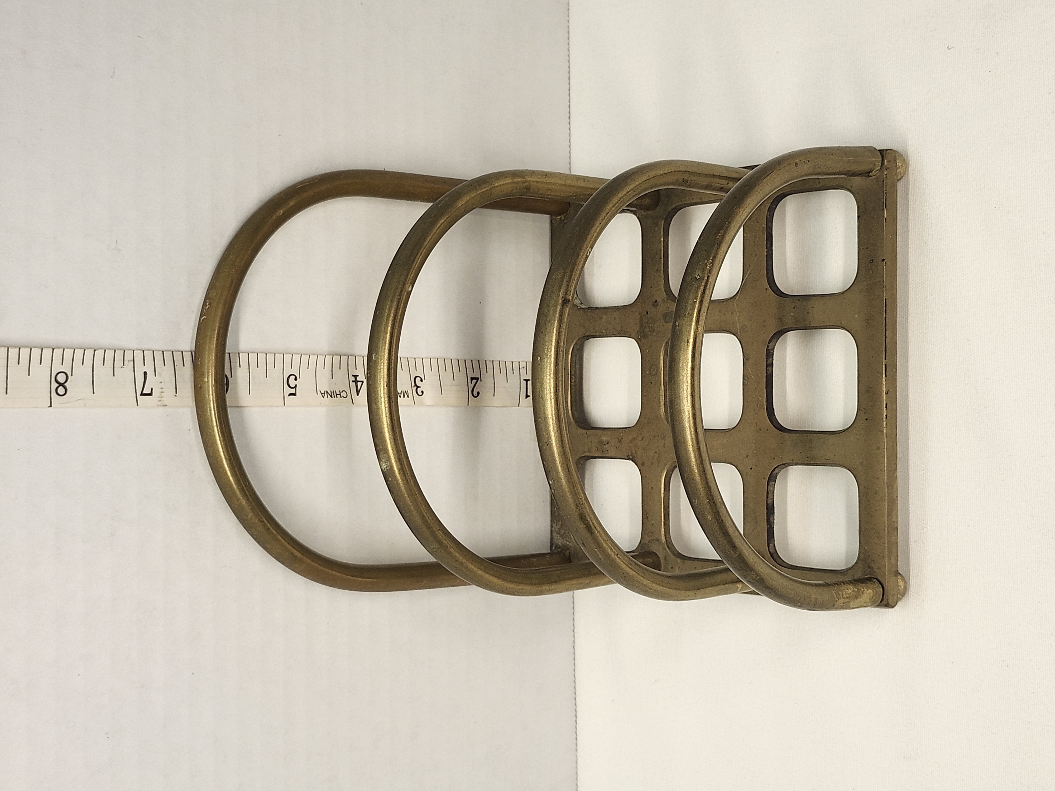 Vintage Mid-Century Tiered Brass Letter Organizer & Napkin Holder – Image 2