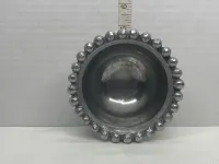 Vintage Decorative Metal Bowl with Classic Beaded Rim – Image 2