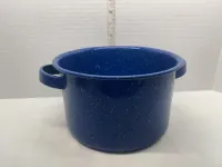 Vintage Cobalt Blue Enamelware Speckled Camp Cookware Set - 5-Piece Lot – Image 5
