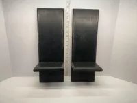 Set of 2 Vintage Farmhouse Style Black Wall Sconce Shelves – Image 1