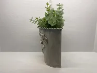 Farmhouse Metal Wall Pocket Planter with Pig Detail – Image 4