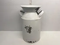Vintage-Style Metal Milk Can Replica with Cow Stamp – Image 3
