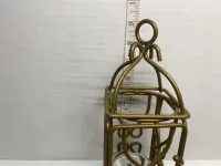 Vintage Gold Wire Candle Lantern with Glass Votive Cup - 9.5" – Image 2