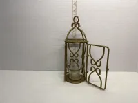 Vintage Gold Wire Candle Lantern with Glass Votive Cup - 9.5" – Image 3