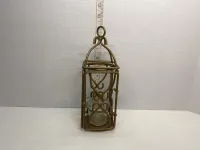 Vintage Gold Wire Candle Lantern with Glass Votive Cup - 9.5" – Image 1