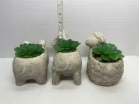 Set of 3 Farmhouse Animal Succulent Planters - Pig, Cow, and Sheep – Image 3
