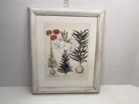 Framed Vintage Lily Botanical Print - Rustic White Wood Frame (10" x 12") – Image 1