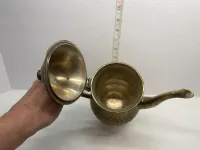 Vintage Brass Swirl Design Coffee Pot - Ornate Decorative Teapot – Image 5