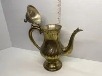 Vintage Brass Swirl Design Coffee Pot - Ornate Decorative Teapot – Image 4