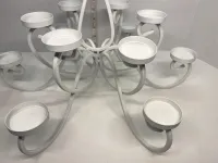 Vintage Large White Wrought Iron 13-Light Candelabra Table Centerpiece (10.5") – Image 3