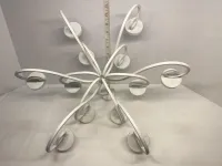 Vintage Large White Wrought Iron 13-Light Candelabra Table Centerpiece (10.5") – Image 4