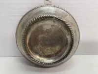 Vintage Silver-Plated Pillar Candle Coaster - Rope Twist Border – Image 2