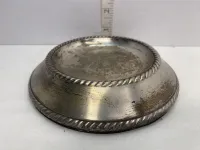 Vintage Silver-Plated Pillar Candle Coaster - Rope Twist Border – Image 1