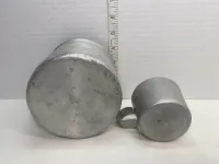 Vintage Farmhouse Aluminum Measuring Cups - Set of 2 Rustic Kitchen Mugs – Image 3