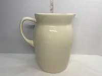 Vintage Ceramic Folk Art Bird Pitcher - Cream Stoneware Farmhouse Jug – Image 2