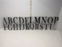 Iron Orchid Designs "Typesetting" Alphabet & Numbers Decor Stamp Set - used IOD Stamp – Image 1