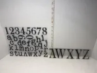 Iron Orchid Designs "Typesetting" Alphabet & Numbers Decor Stamp Set - used IOD Stamp – Image 2