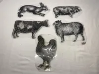 Iron Orchid Designs "Farm Animals" Vintage Style Decor Stamp used - Loose IOD Elements – Image 1