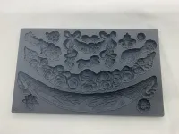 Iron Orchid Designs "Swags" Floral Garland & Bow Silicone Mould - IOD Mould Slightly USED – Image 1