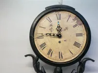 Vintage French Country Cast Metal Pedestal Table Clock - 17.5 Inch – Image 2