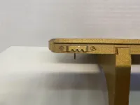 Vintage Gold Wooden Wall Shelf with 5 Hooks - Key Rack & Display Ledge – Image 5