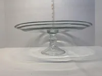 Vintage Clear Glass Pedestal Cake Stand & Chip and Dip Server - 12" Platter – Image 1