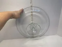 Vintage Clear Glass Pedestal Cake Stand & Chip and Dip Server - 12" Platter – Image 4