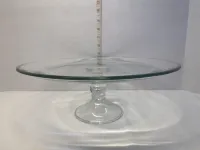 Vintage Clear Glass Pedestal Cake Stand & Chip and Dip Server - 12" Platter – Image 2