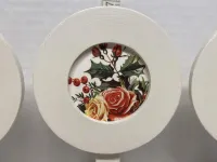 Vintage-Style Round Wood Pedestal Photo Frames with Floral Prints - Set of 3 With IOD transfer  – Image 3