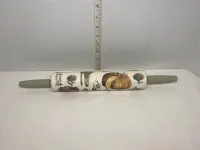 Vintage Botanical Mushroom & Pumpkin Decorative Wooden Rolling Pin – Image 4