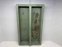 Distressed Sage Green Milk Paint Wooden Garden Caddy Tote Tray - Vintage Botanical Floral – Image 6
