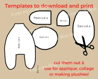 Printable bunny rabbit plush template – Image 1
