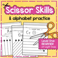 Scissor Skills with Alphabet Practice: Preschool Fine Motor Practice - Level 1 of 3 – Image 1