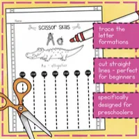 Scissor Skills with Alphabet Practice: Preschool Fine Motor Practice - Level 1 of 3 – Image 2