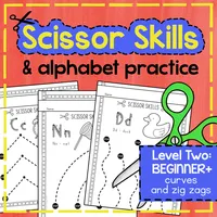 Scissor Skills and Alphabet Practice Level 2: Curves and Zigzags – Image 1