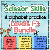 Scissor Skills with Alphabet Practice Bundle: Levels 1–3 – Image 1