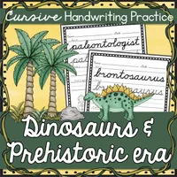Dinosaur & Prehistoric Cursive Writing Practice – Image 1