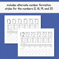 Numbers 11–20 Handwriting and Counting Practice – Image 2