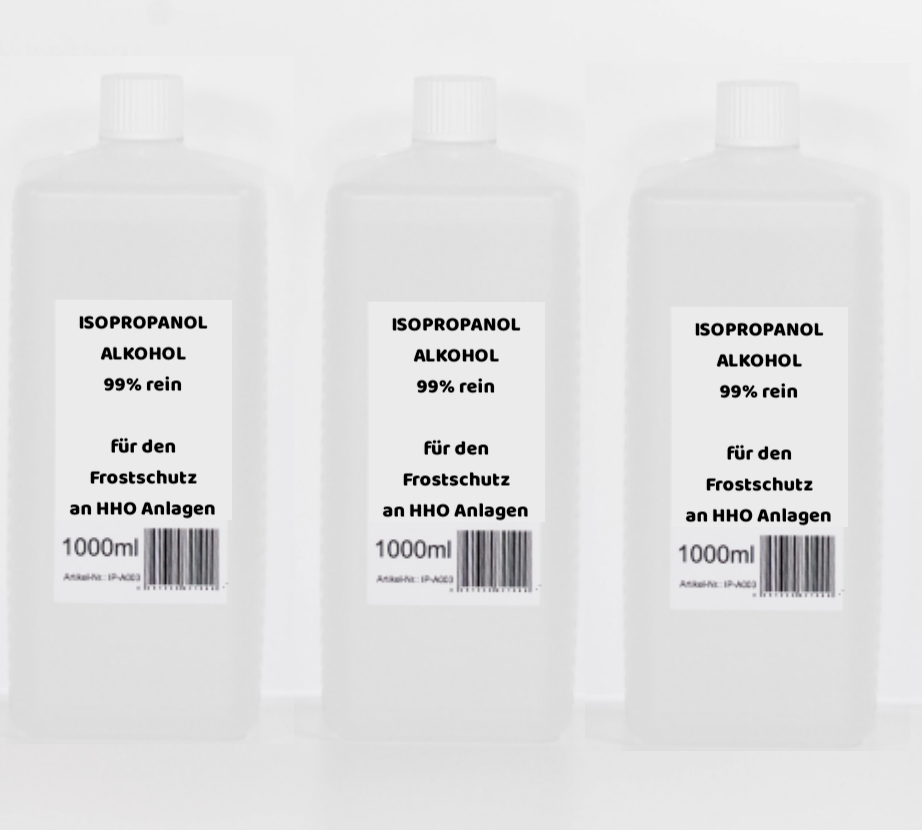 ISOPROPANOL 99% rein Frostschutz für HHO Generatoren – 3 x 1L Flaschen – Image 1