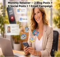 Monthly Retainer — 2 Blog Posts + 8 Social Posts + 1 Email Campaign – Image 1