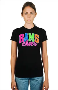 Tultex Ladies Ultra Blend Tee - Neon Print – Black, X Small