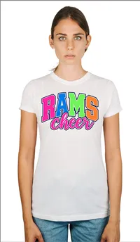 Tultex Ladies Ultra Blend Tee - Neon Print – White, X Small
